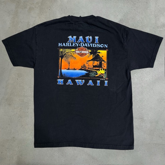 Harley-Davidson Other - Vintage 1999 Harley Davidson Maui Hawaii T Shirt Black Mens Large Made in USA
